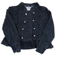 Tmavomodrá rifľová crop bunda dopodopo