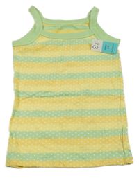 Nové - Olivovo-světleoranžovo-okrový pruhovaný bodkovaná ý top Matalan