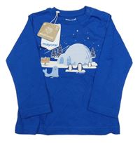 Nové - safírové triko s obrázkem mayoral