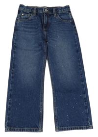 Modré wide leg rifle s kamínky F&F