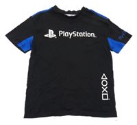 Černo-cobaltově modro-army tričko s logem - PlayStation 