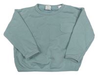 Šedomodrá oversize mikina s vreckom ZARA