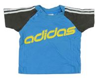 Modro-sivé tričko s logom Adidas