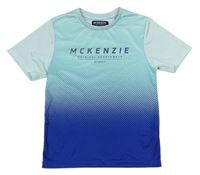 Tmavomodro-svetlomodré športové tričko s bodkami a logom McKenzie