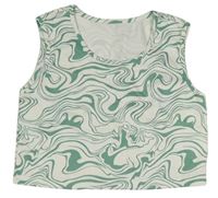 Bielo-zelený vzorovaný crop top Shein