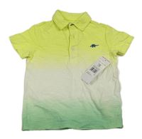 Žlto-bielo-zelenkavé ombré polo tričko F&F