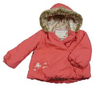 Korálová šušťáková zateplená bunda s kapucňou M&S