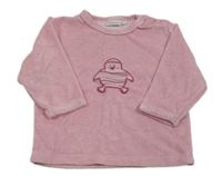 Ružová zamatová mikina s kuřetem