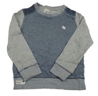 Tmavomodro-sivá melírovaná mikina s výšivkou C&A