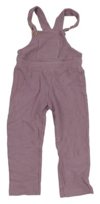 Starorůžové žebrované laclové tepláky Alana