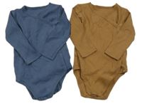 2x žebrované zavinovací body - hnědé + tmavomodré TCM