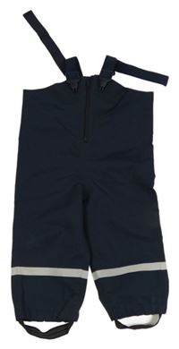 Tmavomodré šusťákové podšité laclové kalhoty H&M