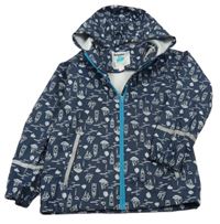 Tmavomodrá nepromokavá bunda s loďkami a kapucňou Lupilu