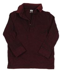 Vínové melírované polo triko F&F