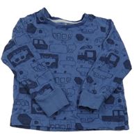 Tmavomodré triko s auty Mothercare