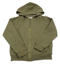 Khaki trblietavá prešívaná prepínaci mikina s kapucňou Name it