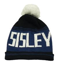 Tmavomodro-čierna čapica s nápisom a brmbolcom Sisley
