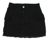 Čierna rifľová cargo sukňa H&M