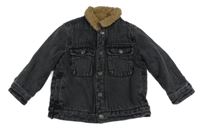 Antracitová riflová zateplená bunda Zara