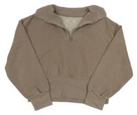 Hnedá oversize mikina s golierikom Primark