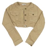 Béžová rifľová crop bunda