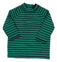 Zeleno-tmavomodré pruhované UV triko M&S
