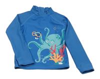 Modré UV tričko s chobotnicí Famy