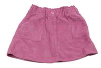 Ružová rebrovaná zamatová sukňa Jonas Nielsen