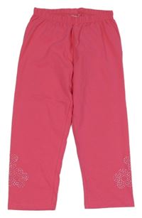 Tmavorůžové capri legíny s kamínky Y.F.K.