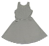 Bielo-čierne pruhované šaty H&M