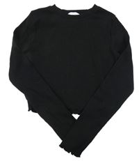 Čierne rebrované crop tričko Matalan