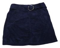 Tmavomodrá menšestrová sukňa s opaskom Denim Co.