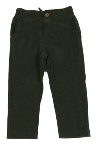 Khaki rebrované nohavice H&M