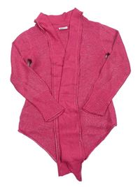 Ružový trblietavý svetrový cardigan