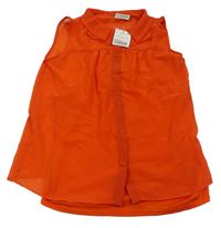 Oranžová šifonová halenka s všitým topem Next