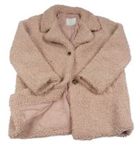 Starorůžová huňatá podšitá bunda Primark