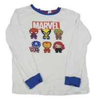 Bílé pyžamo s modrým lemem a Marvel 