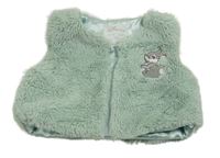 Zelená kožušinová podšitá vesta s králikom Primark