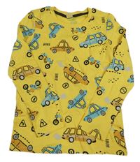 Žlté pyžamové tričko s autami Pep&Co