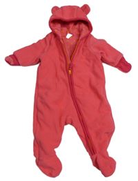 Ružová fleecová podšitá kombinéza s kapucňou H&M