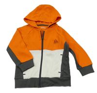 Oranžovo-bielo-sivá prepínaci mikina s kapucňou Nutmeg