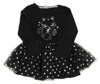 Čierne šaty s tylovou sukní a mačkou Kiki&Koko