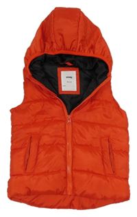 Červená šušťáková zateplená vesta s kapucňou sinsay
