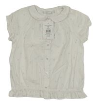 Nové - bílá vzorovaná halenka s límečkem 