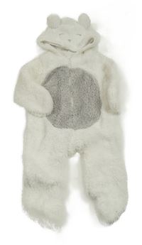 Bielo-sivá chlpatá podšitá kombinéza s kapucňou Early Days