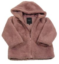 Starorůžová kožešinová podšitá bunda s kapucí Name it
