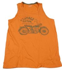 Oranžové tielko s motorkou Vertbaudet