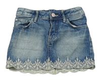 Modrá rifľová sukňa so vzorom H&M