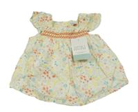 Nové - smetanovo-farebné kvetované šaty