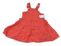 Nové - malinové ľanové na traké šaty Nutmeg